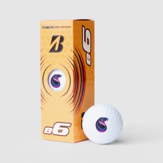Cobra Snake in Vaporwave-Ästhetik Golfball (Verpackungen)