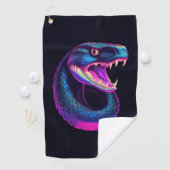 Cobra Snake in Vaporwave-Ästhetik Golfhandtuch (Insitu)