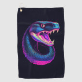 Cobra Snake in Vaporwave-Ästhetik Golfhandtuch (Vorderseite)