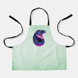 Cobra Snake in Vaporwave-Ästhetik Schürze