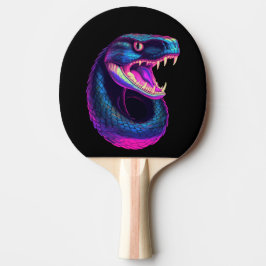 Cobra Snake in Vaporwave-Ästhetik Tischtennis Schläger