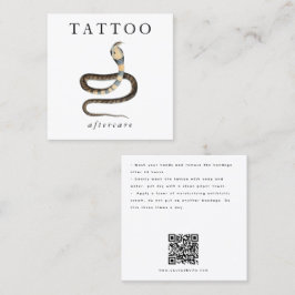 Cobra Snake Tattoo Aftercare Instructions QR Code Quadratische Visitenkarte