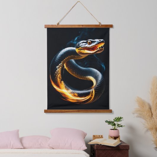 Cobra Snake Wandteppich Mit Holzrahmen (Schlafzimmer)