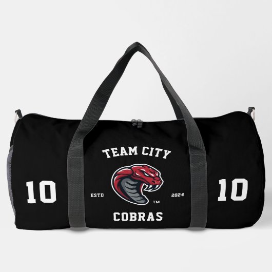 Cobras "Customizable" Sport Team Duffle Bag (Rückseite)