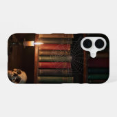 Cobweb Bookshelf Gothic Library Case iPhone 16 Hülle (Rückseite (Horizontal))