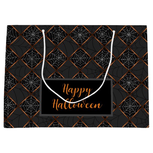 Cobweb Checkerboard Große Geschenktüte (Vorderseite)