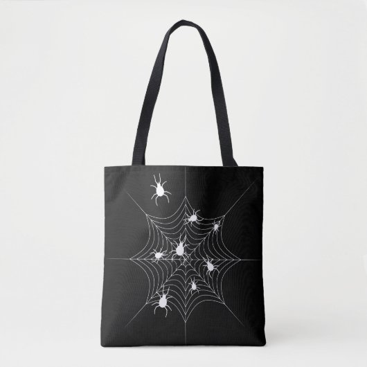Cobweb & Spiders Black Tote Bag Tasche (Vorderseite)