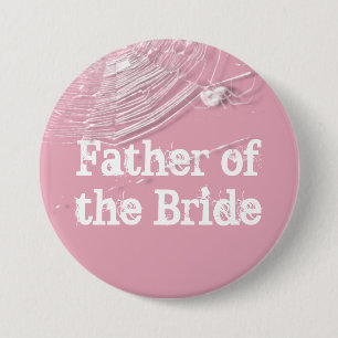 Cobwebs and White Spiders Father of the Bride Button