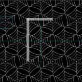 Cobwebs auf schwarzen Spaß gruselig beängstigend H Stoff (Kachel)