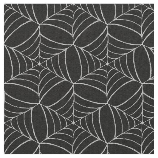 Cobwebs auf schwarzen Spaß gruselig beängstigend H Stoff (Nahaufnahme)