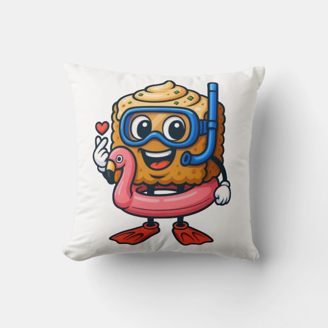 CobyBiscuit – Flamingo Schnorchel Edition Kissen (Vorderseite)