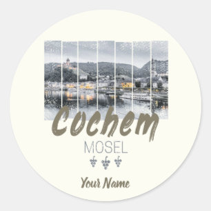 Cochem an der Mosel Deutschland Vintage-Souvenir Runder Aufkleber