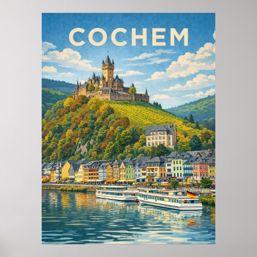 Cochem Deutschland Vintage Reise Poster (Vorne)