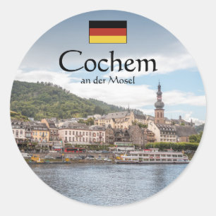 Cochem Germany Souvenir Runder Aufkleber