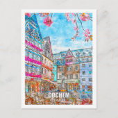 Cochem Germany Travel Place Watercolor Postkarte (Vorderseite)
