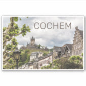 Cochem Moselle Panorama Deutschland Souvenir Aufkleber (Vorderseite)