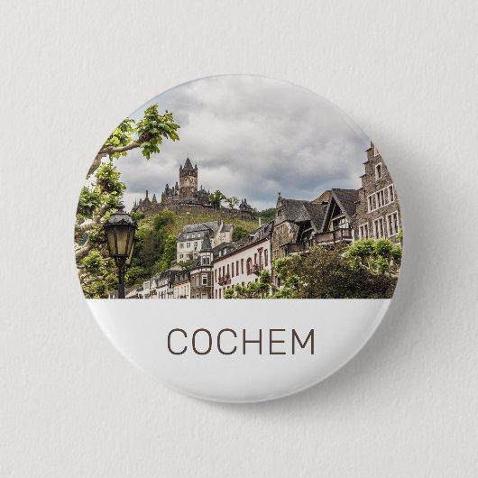 Cochem Moselle Panorama Deutschland Souvenir Button (Vorderseite)
