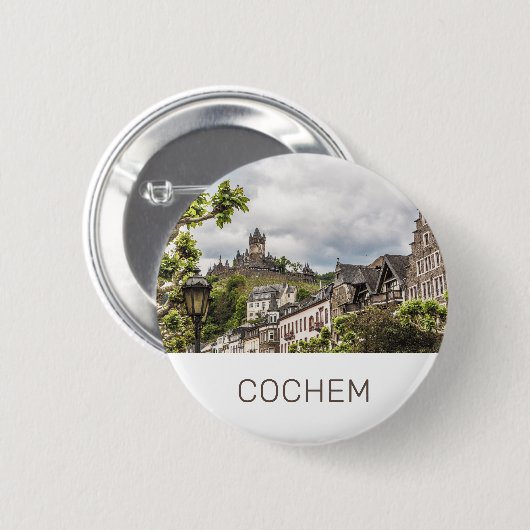 Cochem Moselle Panorama Deutschland Souvenir Button (Vorne & Hinten)