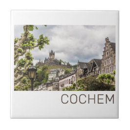 Cochem Moselle Panorama Deutschland Souvenir Fliese