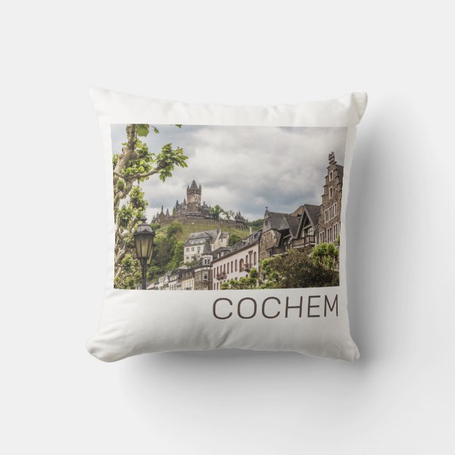 Cochem Moselle Panorama Deutschland Souvenir Kissen (Vorderseite)