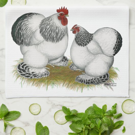 Cochin Columbian Bantams Geschirrtuch (Gefaltet)