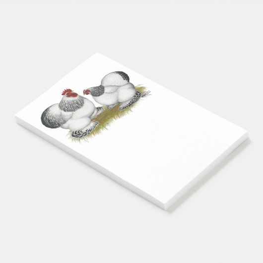 Cochin Columbian Bantams Post-it Klebezettel (angewinkelt)