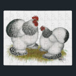 Cochin Columbian Bantams Puzzle<br><div class="desc">Kolumbian ist ein auffallendes schwarz-weißes Muster,  das in einigen Hühnerrassen vorkommt,  wie diesen Cochin-Bantams.</div>