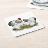 Cochin Columbian Bantams Rechteckiger Pappuntersetzer (angewinkelt)