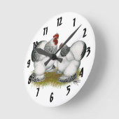 Cochin Columbian Bantams Runde Wanduhr (Winkel)