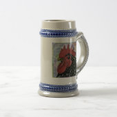 Cochin:  Dekorativer Hahn-Kopf Bierglas (VorderseiteRechts)