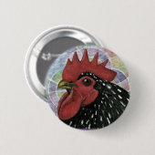 Cochin: Dekorativer Roosterkopf Button (Vorne & Hinten)