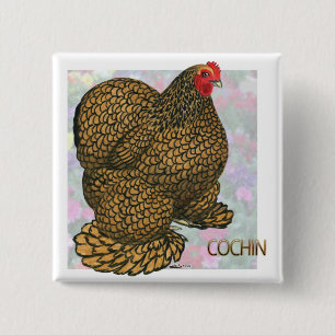 Cochin: Goldlaced Hen Button