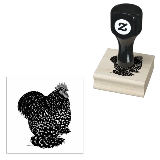 Cochin: Mottled Rooster Gummistempel (Stempel)