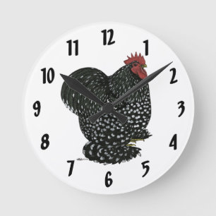 Cochin: Mottled Rooster Runde Wanduhr
