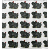 Cochin Mottles Chickens Duschvorhang (Vorderseite)