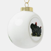 Cochin Mottles Chickens Keramik Kugel-Ornament (Links)