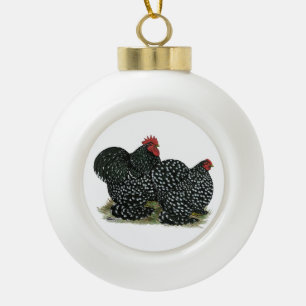 Cochin Mottles Chickens Keramik Kugel-Ornament