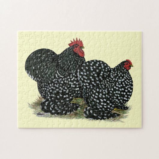 Cochin Mottles Chickens Puzzle (Horizontal)