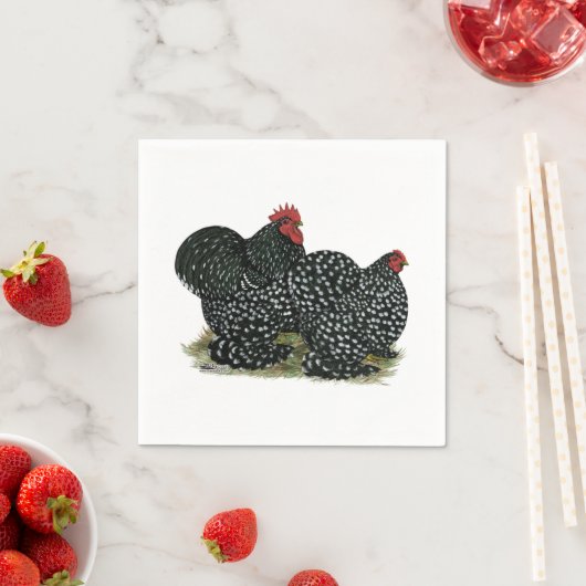 Cochin Mottles Chickens Serviette (Beispiel)