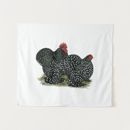 Cochin Mottles Chickens Wandteppich (Vorderseite (Horizontal))