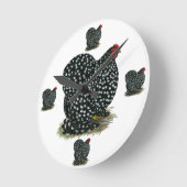 Cochin Mottling Hen Runde Wanduhr (Winkel)