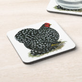 Cochin sprenkelte Henne Getränkeuntersetzer (Linke Seite)