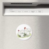 Cochin: Weiße Bantams Magnet (In Situ (Geschirrspüler))