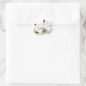 Cochin: Weiße Bantams Runder Aufkleber (Tasche)