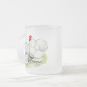 Cochin:  Weiße Zwerghühner Mattglastasse (Vorderseite Links)