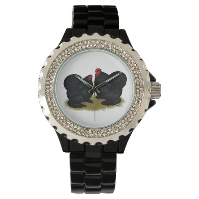 Cochins Black Bantam Pair Armbanduhr (Vorderseite)