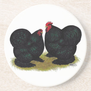 Cochins Black Bantam Pair Getränkeuntersetzer