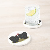 Cochins Black Bantam Pair Getränkeuntersetzer (Seite)