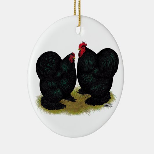 Cochins Black Bantam Pair Keramikornament (Rechts)