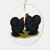 Cochins Black Bantam Pair Keramikornament (Links)